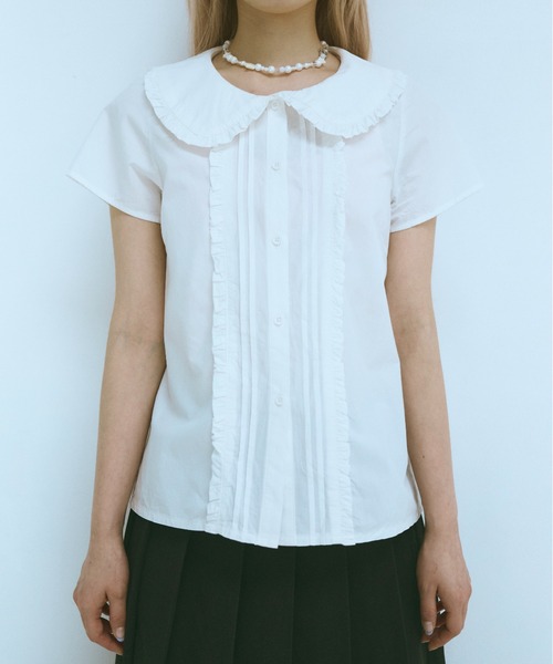 セール】frill round collar blouse / フリルラウンドカラー