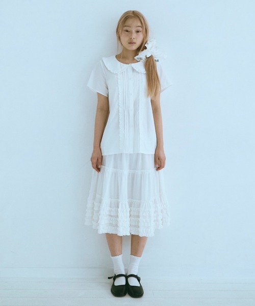 セール】frill round collar blouse / フリルラウンドカラー