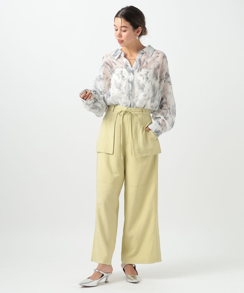 BAYFLOW（ベイフロー）の「ニュアンスパターンロングスリーブシャツ（シャツ/ブラウス・レディース・オフホワイト/ピンク/ミント/イエロー・FREE）」の5枚目の写真