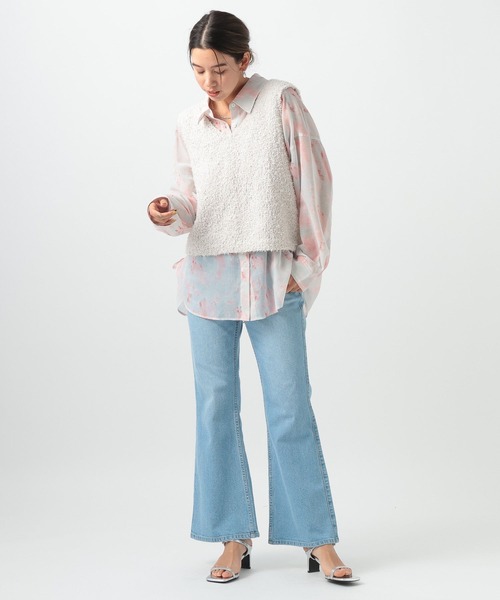 BAYFLOW（ベイフロー）の「ニュアンスパターンロングスリーブシャツ（シャツ/ブラウス・レディース・オフホワイト/ピンク/ミント/イエロー・FREE）」の7枚目の写真