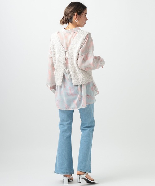 BAYFLOW（ベイフロー）の「ニュアンスパターンロングスリーブシャツ（シャツ/ブラウス・レディース・オフホワイト/ピンク/ミント/イエロー・FREE）」の8枚目の写真