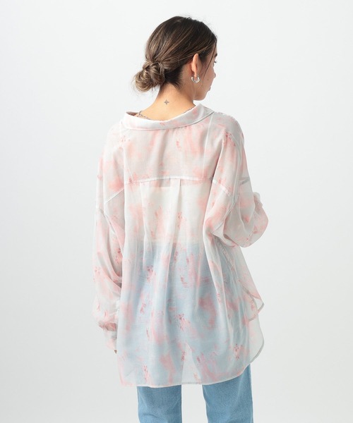 BAYFLOW（ベイフロー）の「ニュアンスパターンロングスリーブシャツ（シャツ/ブラウス・レディース・オフホワイト/ピンク/ミント/イエロー・FREE）」の11枚目の写真