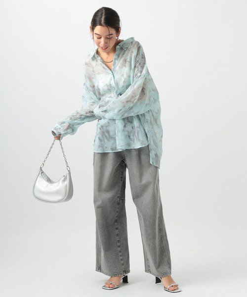 BAYFLOW（ベイフロー）の「ニュアンスパターンロングスリーブシャツ（シャツ/ブラウス・レディース・オフホワイト/ピンク/ミント/イエロー・FREE）」の14枚目の写真