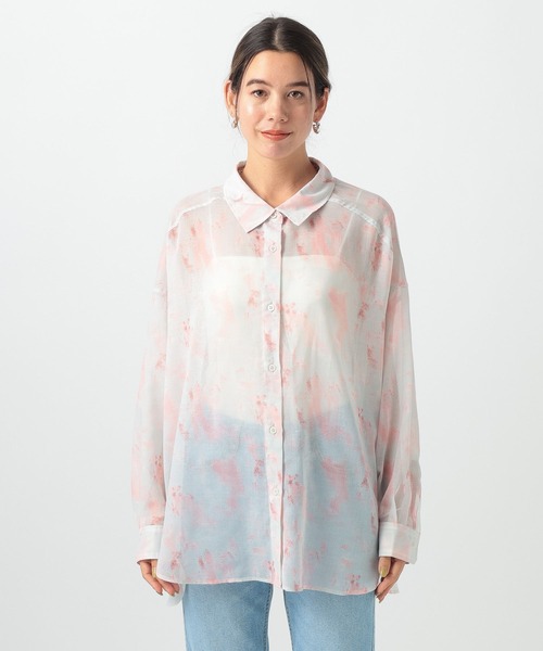 BAYFLOW（ベイフロー）の「ニュアンスパターンロングスリーブシャツ（シャツ/ブラウス・レディース・オフホワイト/ピンク/ミント/イエロー・FREE）」の16枚目の写真