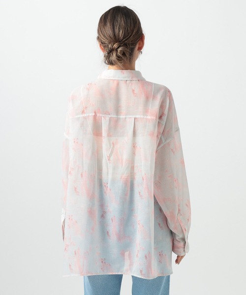 BAYFLOW（ベイフロー）の「ニュアンスパターンロングスリーブシャツ（シャツ/ブラウス・レディース・オフホワイト/ピンク/ミント/イエロー・FREE）」の18枚目の写真