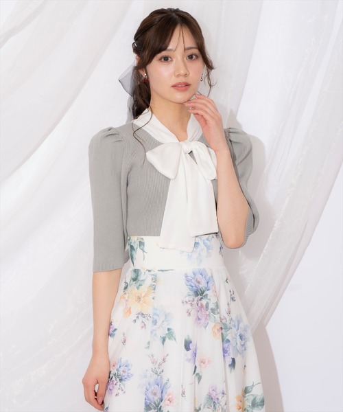 WILLSELECTION（ウィルセレクション）の「リボンタイ5分袖リブニット（ニット/セーター・レディース・アイボリー/ミント/ピンク・FREE）」の17枚目の写真