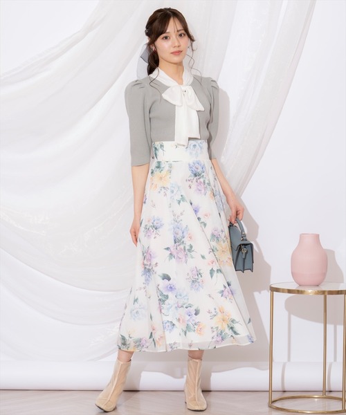 WILLSELECTION（ウィルセレクション）の「リボンタイ5分袖リブニット（ニット/セーター・レディース・アイボリー/ミント/ピンク・FREE）」の18枚目の写真