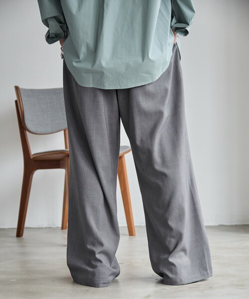 PUBLUX（パブリュクス）の「PUBLUX/パブリュクス タックワイドスラックス(限定展開)（スラックス・メンズ・ブラック/グレー/ネイビー・LARGE/MEDIUM/SMALL）」の7枚目の写真