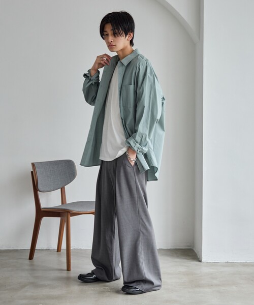 PUBLUX（パブリュクス）の「PUBLUX/パブリュクス タックワイドスラックス(限定展開)（スラックス・メンズ・ブラック/グレー/ネイビー・LARGE/MEDIUM/SMALL）」の10枚目の写真