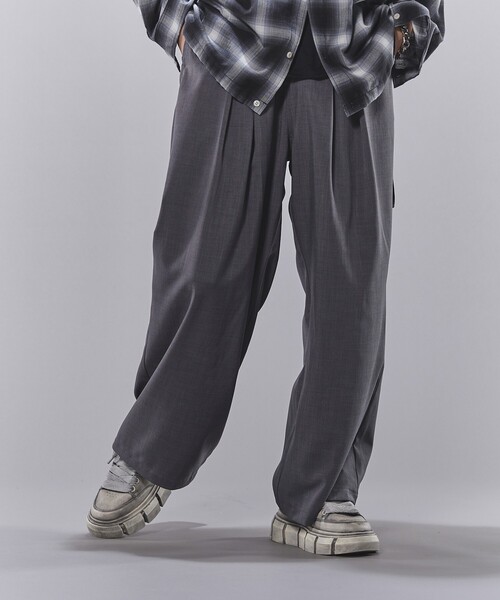 PUBLUX（パブリュクス）の「PUBLUX/パブリュクス タックワイドスラックス(限定展開)（スラックス・メンズ・ブラック/グレー/ネイビー・LARGE/MEDIUM/SMALL）」の19枚目の写真