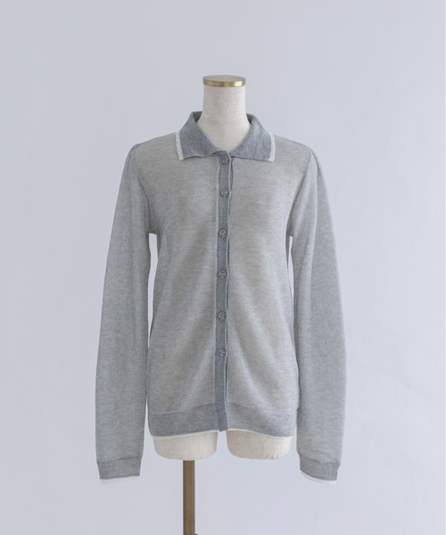 EN NEUME(エンノイム)の「Linen-Feel Color-Block Tunic Cardigan(カーディガン/ボレロ・レディース・イエロー/杢グレー/ブラック・FREE)」の2枚目の写真