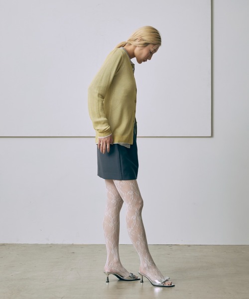 EN NEUME(エンノイム)の「Linen-Feel Color-Block Tunic Cardigan(カーディガン/ボレロ・レディース・イエロー/杢グレー/ブラック・FREE)」の15枚目の写真