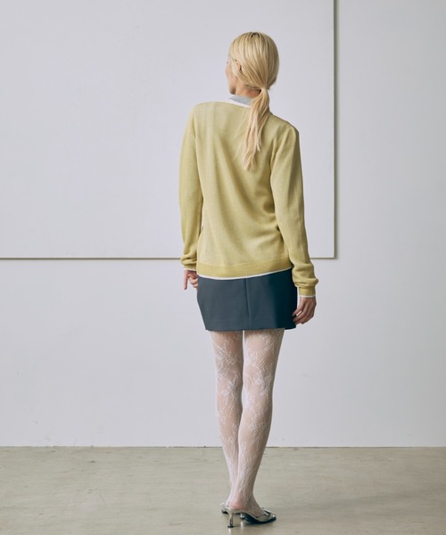 EN NEUME(エンノイム)の「Linen-Feel Color-Block Tunic Cardigan(カーディガン/ボレロ・レディース・イエロー/杢グレー/ブラック・FREE)」の16枚目の写真