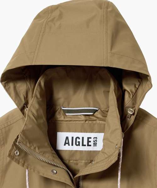 AIGLE(エーグル)の「GORE-TEX ゴアテックス 防水 撥水 防風 透湿 2レイヤーフーデッドハイキングジャケット / フード取り外し可(マウンテンパーカー・レディース・キャメル/ダークブルー・36/38/40)」の16枚目の写真
