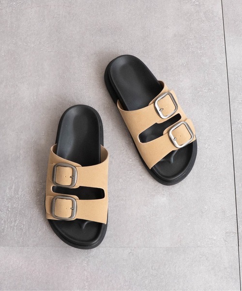 Fabby fabby（ファビィーファビィー）の「2ベルトコンフォートサンダル（サンダル・レディース・ベージュ系その他/ブラック系その他/ブラウン系その他/ブラック/ベージュ・MEDIUM/SMALL/LARGE）」の4枚目の写真