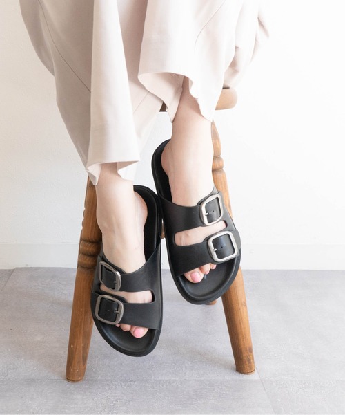 Fabby fabby（ファビィーファビィー）の「2ベルトコンフォートサンダル（サンダル・レディース・ベージュ系その他/ブラック系その他/ブラウン系その他/ブラック/ベージュ・MEDIUM/SMALL/LARGE）」の2枚目の写真