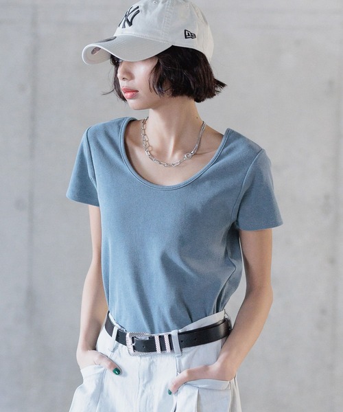 PAGEBOY（ページボーイ）の「ビンテージテレコクルーTシャツ（Tシャツ/カットソー・レディース・チャコールグレー/グリーン系その他/オレンジ系その他/オフホワイト・FREE）」の4枚目の写真