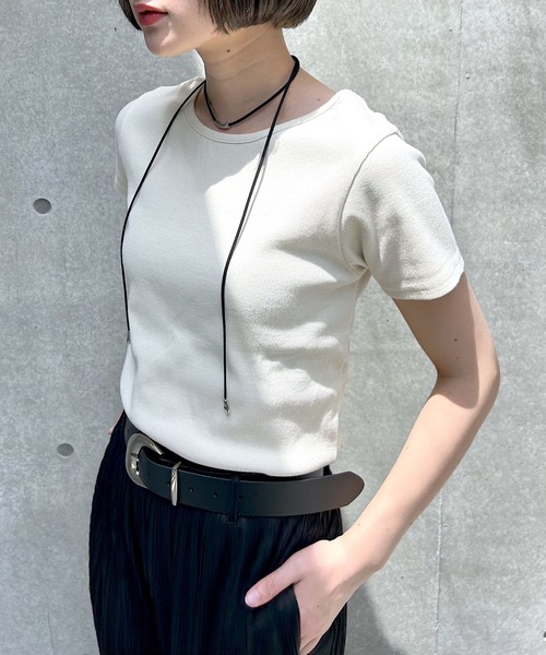 PAGEBOY（ページボーイ）の「ビンテージテレコクルーTシャツ（Tシャツ/カットソー・レディース・チャコールグレー/グリーン系その他/オレンジ系その他/オフホワイト・FREE）」の2枚目の写真