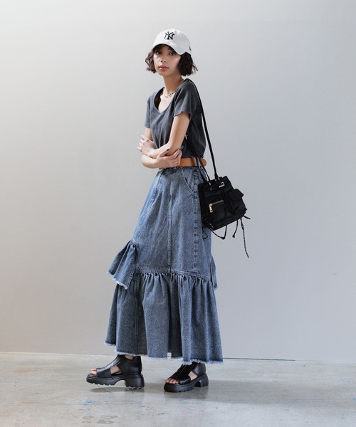 PAGEBOY（ページボーイ）の「ビンテージテレコクルーTシャツ（Tシャツ/カットソー・レディース・チャコールグレー/グリーン系その他/オレンジ系その他/オフホワイト・FREE）」の11枚目の写真