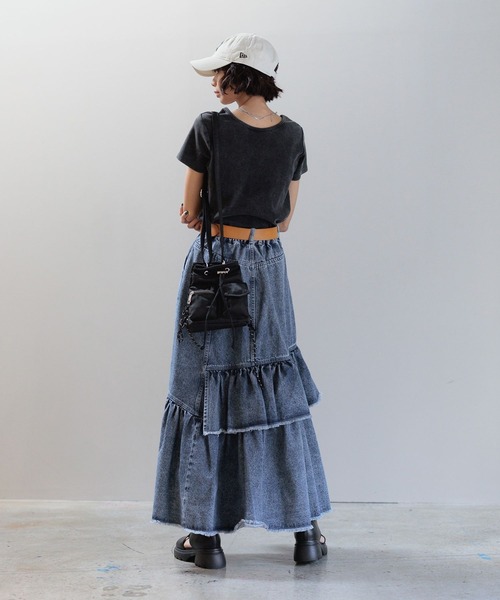 PAGEBOY（ページボーイ）の「ビンテージテレコクルーTシャツ（Tシャツ/カットソー・レディース・チャコールグレー/グリーン系その他/オレンジ系その他/オフホワイト・FREE）」の12枚目の写真