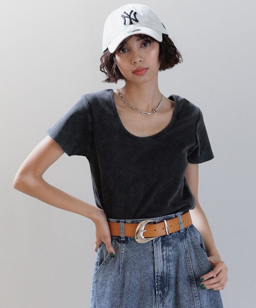 PAGEBOY（ページボーイ）の「ビンテージテレコクルーTシャツ（Tシャツ/カットソー・レディース・チャコールグレー/グリーン系その他/オレンジ系その他/オフホワイト・FREE）」の14枚目の写真