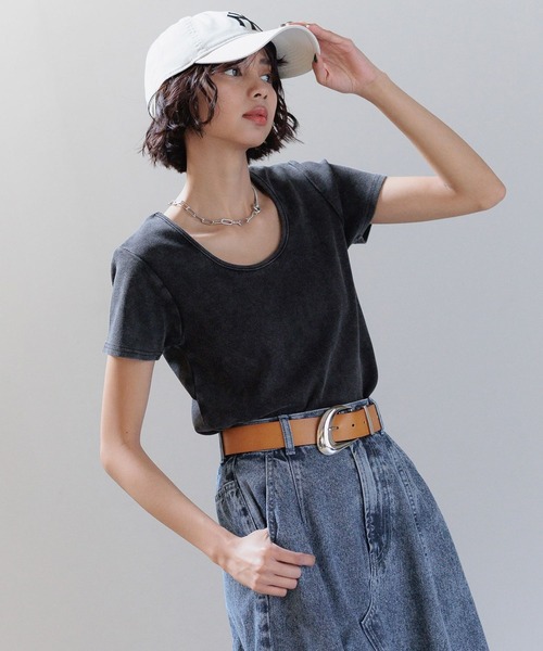 PAGEBOY（ページボーイ）の「ビンテージテレコクルーTシャツ（Tシャツ/カットソー・レディース・チャコールグレー/グリーン系その他/オレンジ系その他/オフホワイト・FREE）」の15枚目の写真