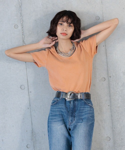 PAGEBOY（ページボーイ）の「ビンテージテレコクルーTシャツ（Tシャツ/カットソー・レディース・チャコールグレー/グリーン系その他/オレンジ系その他/オフホワイト・FREE）」の16枚目の写真