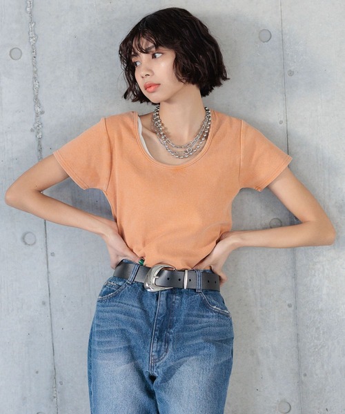 PAGEBOY（ページボーイ）の「ビンテージテレコクルーTシャツ（Tシャツ/カットソー・レディース・チャコールグレー/グリーン系その他/オレンジ系その他/オフホワイト・FREE）」の18枚目の写真