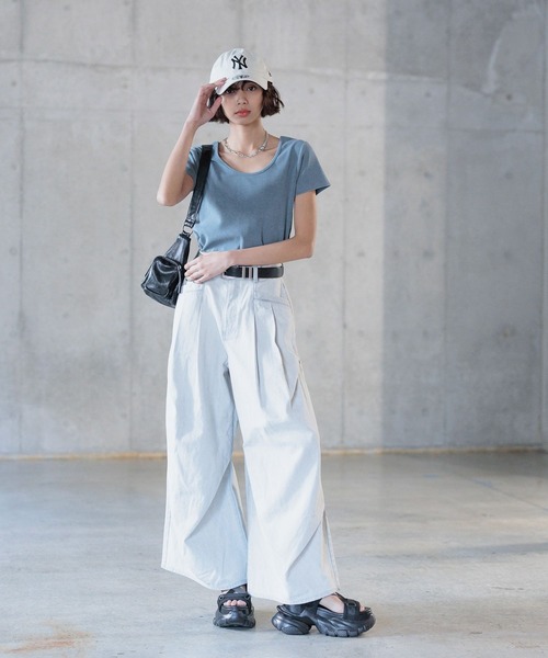 PAGEBOY（ページボーイ）の「ビンテージテレコクルーTシャツ（Tシャツ/カットソー・レディース・チャコールグレー/グリーン系その他/オレンジ系その他/オフホワイト・FREE）」の19枚目の写真