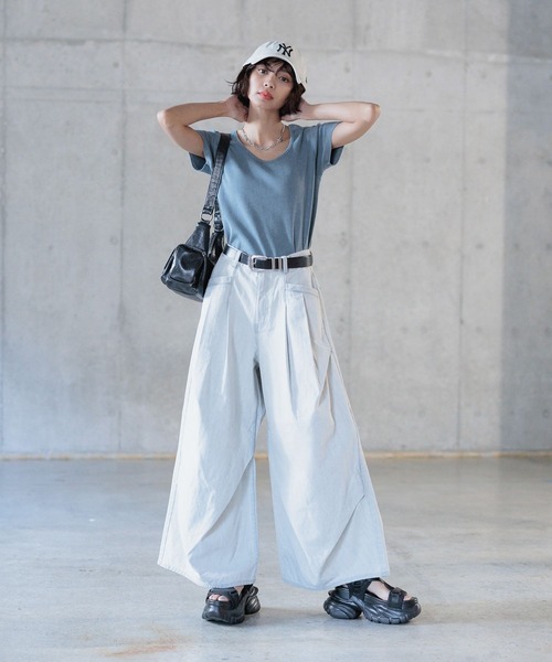 PAGEBOY（ページボーイ）の「ビンテージテレコクルーTシャツ（Tシャツ/カットソー・レディース・チャコールグレー/グリーン系その他/オレンジ系その他/オフホワイト・FREE）」の20枚目の写真