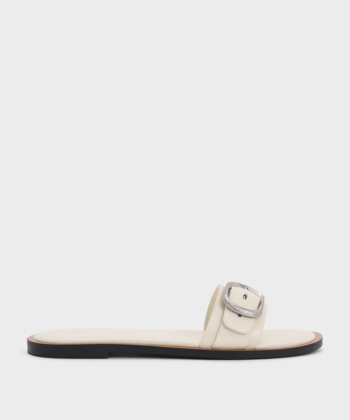 CHARLES & KEITH(チャールズ & キース)の「バックルストラップ スライドサンダル(サンダル・レディース・オフホワイト/ブラック系その他7・23cm/25.5cm/25cm/24.5cm/23.5cm/22.5cm)」の3枚目の写真