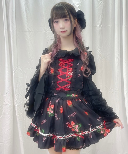 Ank Rouge（アンクルージュ）の「STRAWBERRY SYNDROME プリンセスSETUP（ワンピース・レディース・ピンク/ブラック/アイボリー・M）」の3枚目の写真