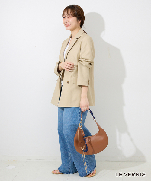 LE VERNIS(ル・ベルニ)の「LE VERNIS/ル ベルニ Paracord moon bag S 244-210510(ショルダーバッグ・レディース・ブラック/キャメル・FREE)」の18枚目の写真