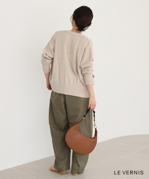 LE VERNIS(ル・ベルニ)の「LE VERNIS/ル ベルニ Paracord moon bag S 244-210510(ショルダーバッグ・レディース・ブラック/キャメル・FREE)」の11枚目の写真