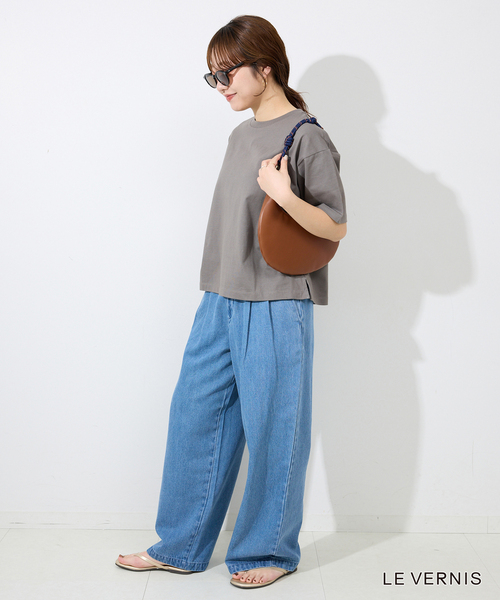 LE VERNIS(ル・ベルニ)の「LE VERNIS/ル ベルニ Paracord moon bag S 244-210510(ショルダーバッグ・レディース・ブラック/キャメル・FREE)」の6枚目の写真