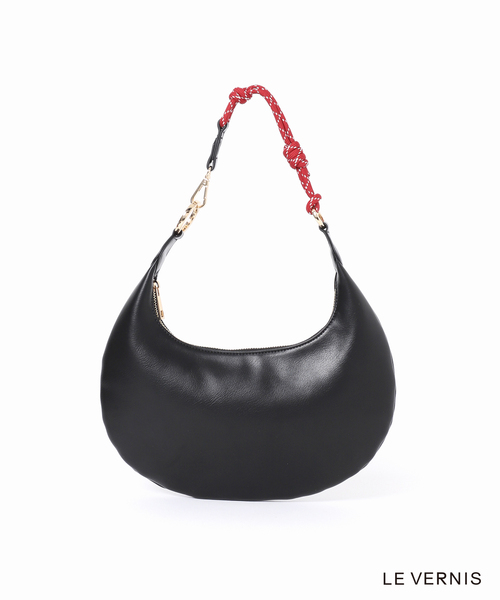 LE VERNIS(ル・ベルニ)の「LE VERNIS/ル ベルニ Paracord moon bag S 244-210510(ショルダーバッグ・レディース・ブラック/キャメル・FREE)」の5枚目の写真