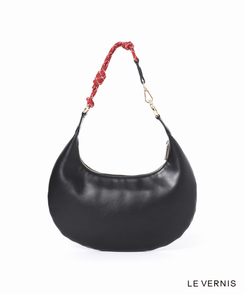 LE VERNIS(ル・ベルニ)の「LE VERNIS/ル ベルニ Paracord moon bag S 244-210510(ショルダーバッグ・レディース・ブラック/キャメル・FREE)」の3枚目の写真