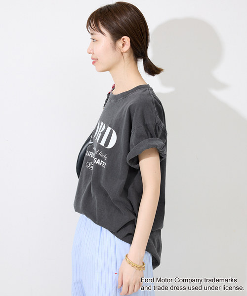 GOOD ROCK SPEED(グッドロックスピード)の「GOOD ROCK SPEED/グッドロックスピード SLOBE別注 FORD TEE(Tシャツ/カットソー・レディース・ライトグレー/ホワイト・FREE)」の7枚目の写真