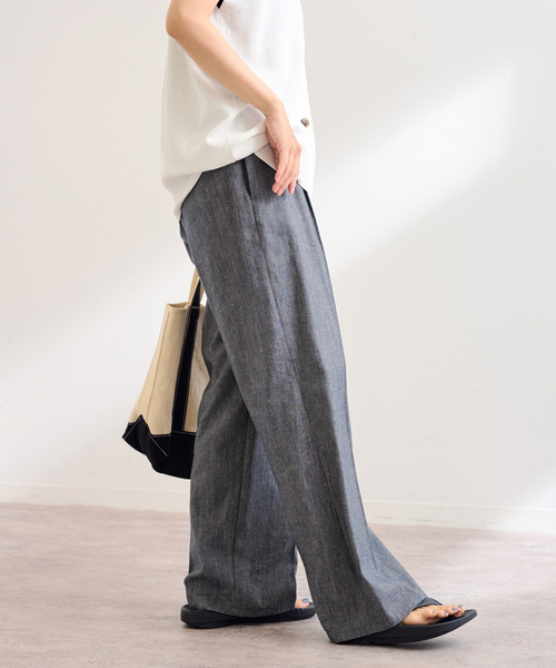 FRAMeWORK（フレームワーク）の「≪一部カラーWEB限定・追加≫リネンMIXストレートパンツ（その他パンツ・レディース・ホワイト×ホワイト/ダークブルー/ネイビー/ベージュ・36/34/40/38）」の22枚目の写真