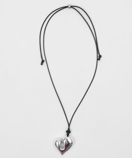 WEGO（ウィゴー）の「WEGO/LBIGハートコードネックレス（ネックレス・レディース・ブラック/ワイン/シルバー・FREE）」の3枚目の写真
