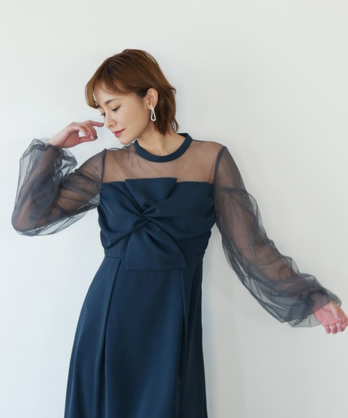 セール】twist sheer dress（ドレス）｜My shawty（マイシャウ