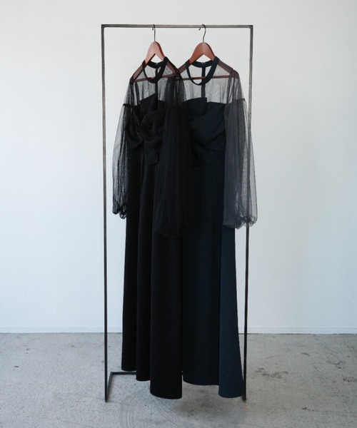 My shawty(マイシャウティー)の「twist sheer dress(ドレス・レディース・ブラック/ネイビー・FREE)」の3枚目の写真