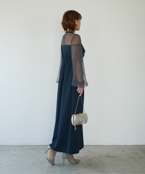 My shawty(マイシャウティー)の「twist sheer dress(ドレス・レディース・ブラック/ネイビー・FREE)」の11枚目の写真