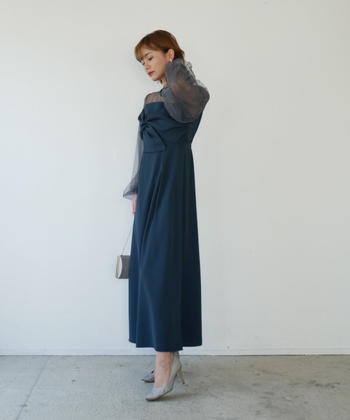 My shawty(マイシャウティー)の「twist sheer dress(ドレス・レディース・ブラック/ネイビー・FREE)」の10枚目の写真