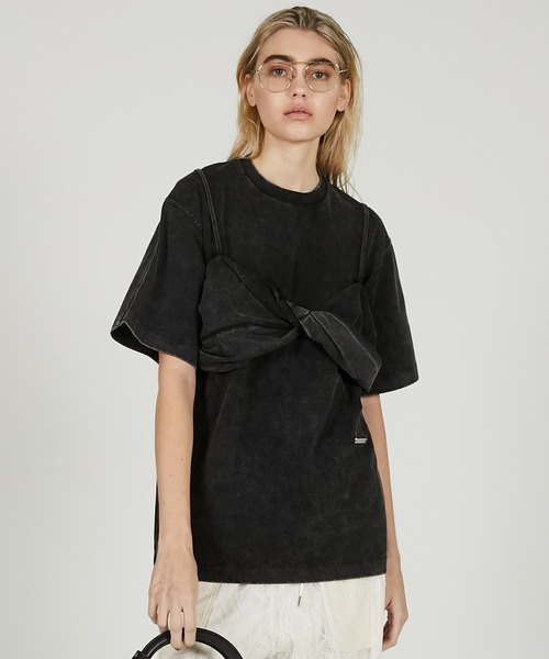 PRANK PROJECT（プランクプロジェクト）の「ブラレットレイヤードTEE / Bralette Layered Tee（Tシャツ/カットソー・レディース・ブラウン/ホワイト/ブラック・FREE）」の2枚目の写真