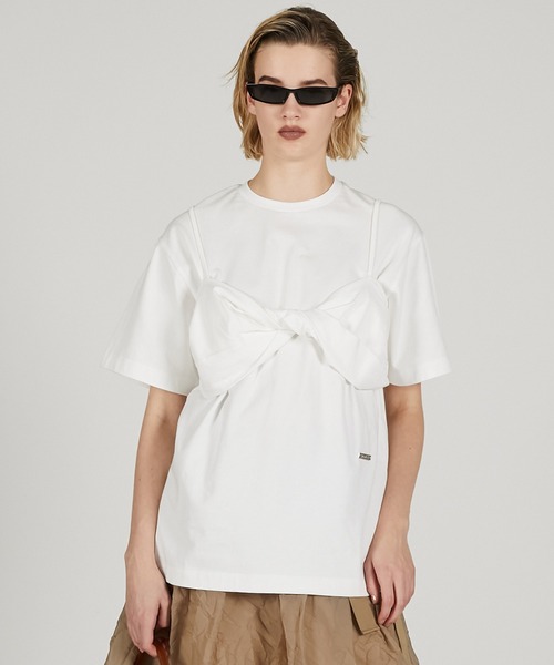 PRANK PROJECT（プランクプロジェクト）の「ブラレットレイヤードTEE / Bralette Layered Tee（Tシャツ/カットソー・レディース・ブラウン/ホワイト/ブラック・FREE）」の7枚目の写真