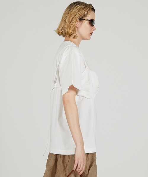 PRANK PROJECT（プランクプロジェクト）の「ブラレットレイヤードTEE / Bralette Layered Tee（Tシャツ/カットソー・レディース・ブラウン/ホワイト/ブラック・FREE）」の4枚目の写真