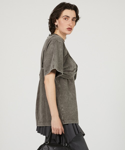 PRANK PROJECT（プランクプロジェクト）の「ブラレットレイヤードTEE / Bralette Layered Tee（Tシャツ/カットソー・レディース・ブラウン/ホワイト/ブラック・FREE）」の8枚目の写真