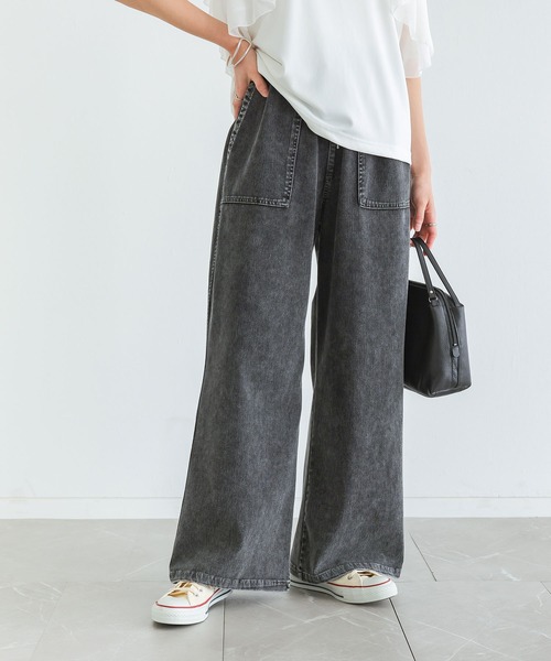 n'OrLABEL（ノアールレーベル）の「【機能素材】『ジャージーデニムベイカーパンツ』（デニムパンツ・レディース・ブルー/ネイビー/ライトブルー/ブラック・2/1）」の2枚目の写真