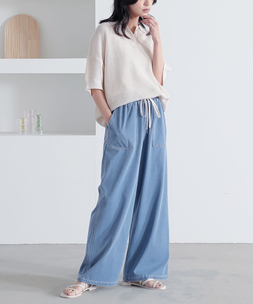 n'OrLABEL（ノアールレーベル）の「【機能素材】『ジャージーデニムベイカーパンツ』（デニムパンツ・レディース・ブルー/ネイビー/ライトブルー・2/1）」の19枚目の写真